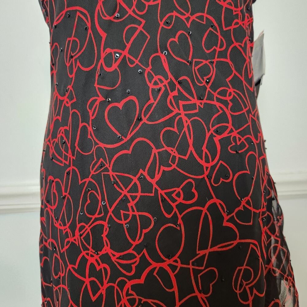 New Y2K Heart Dress 12P 12 Petite Womens Maxi Bead Fairy Grunge WhimsiGoth Assym - Picture 4 of 13
